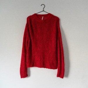 Free People Cozy Red Sweater XS